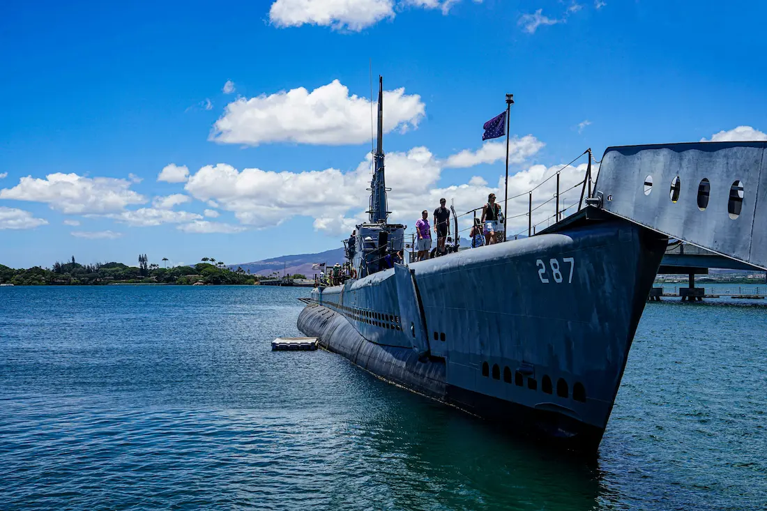 Private Pearl Harbor tour group at the USS Bowfin