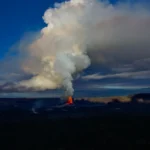 Daytime Volcano with Lavaflow